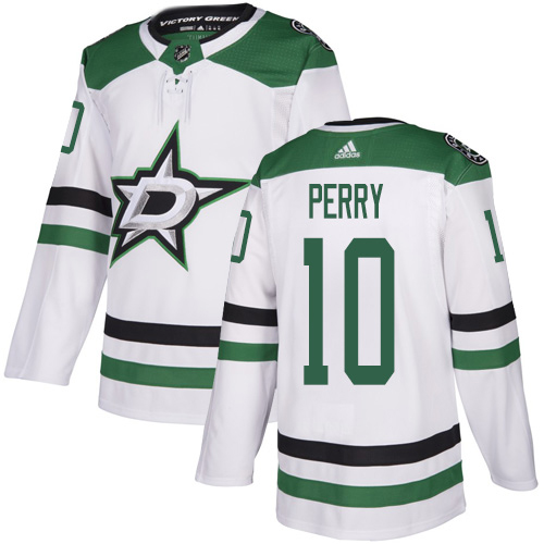 Adidas Dallas Stars 10 Corey Perry White Road Authentic Youth Stitched NHL Jersey